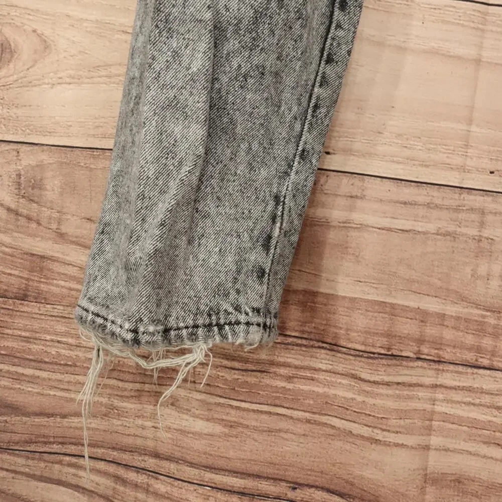 Vintage Wrangler Jeans 36x32 (33x30) Gray Acid Wash Denim Punk Patches DBEAT